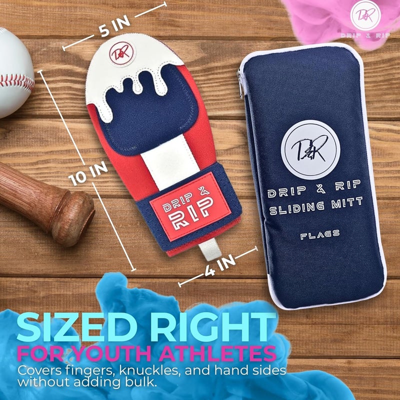 Drip & Rip Sliding Mitt Youth for Baseball & Softball - Ice Cream Sliding Mitt Design with Hand Protection - Base Running, Breathable, Durable, Ambidextrous - Ages 10+ - Image 5
